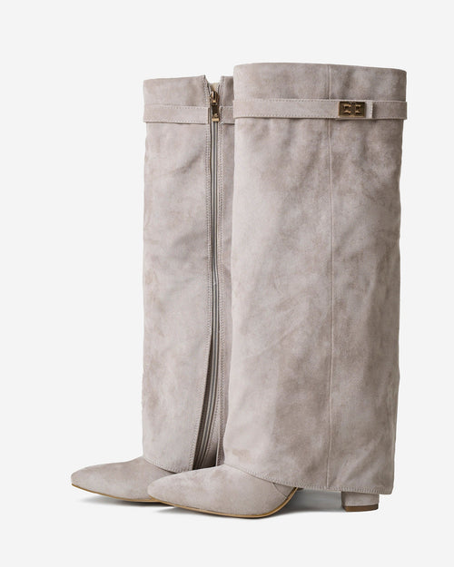Stivali al ginocchio in suede Lavista - Taupe
