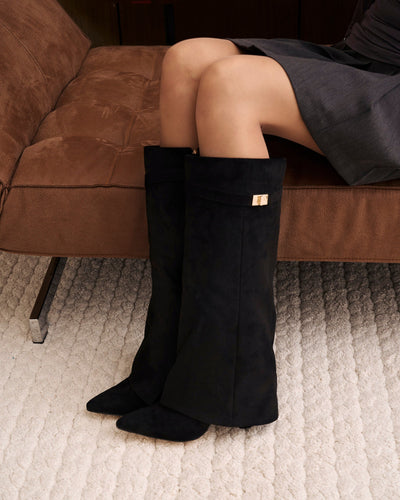 Giulia | Stivali Alti in Suede e Pelle