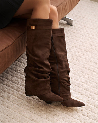 Stivali alti in suede Lavista - Marrone