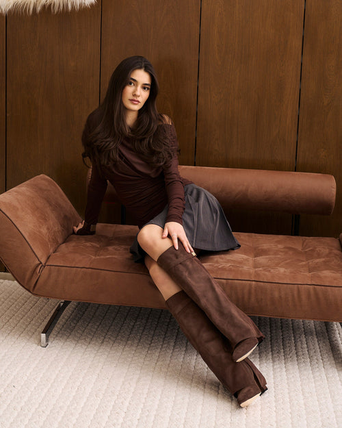 Stivali al ginocchio in suede Lavista - Marrone