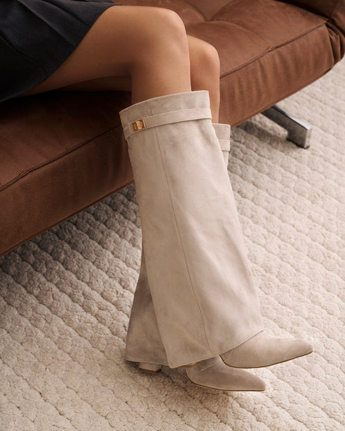 Stivali al ginocchio in suede Lavista - Taupe