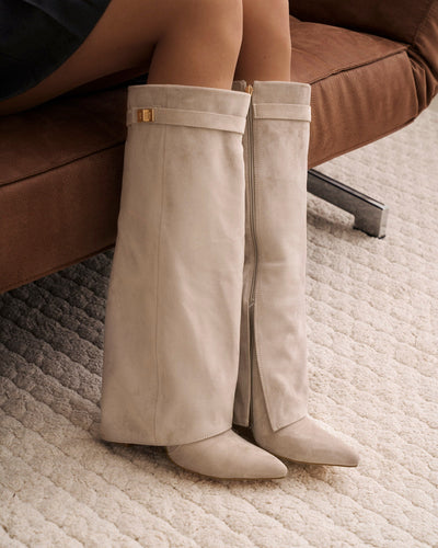 Giulia | Stivali Alti in Suede e Pelle