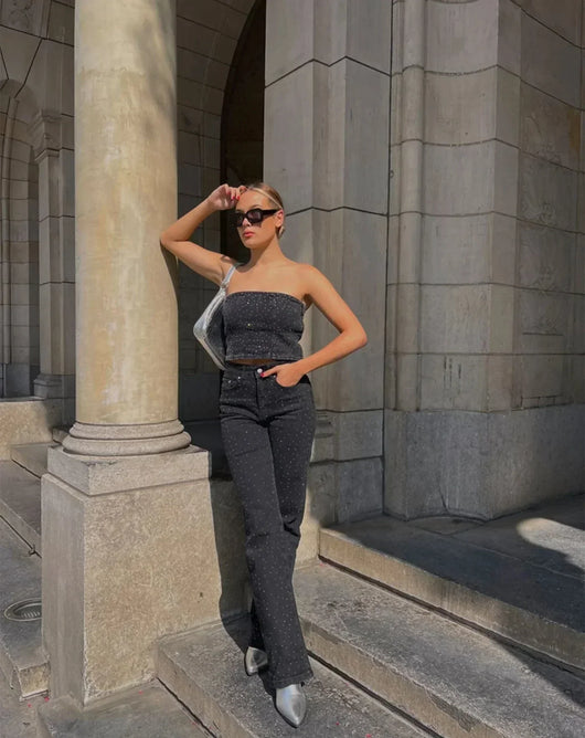 Valentina | Jeans in Denim Glitter