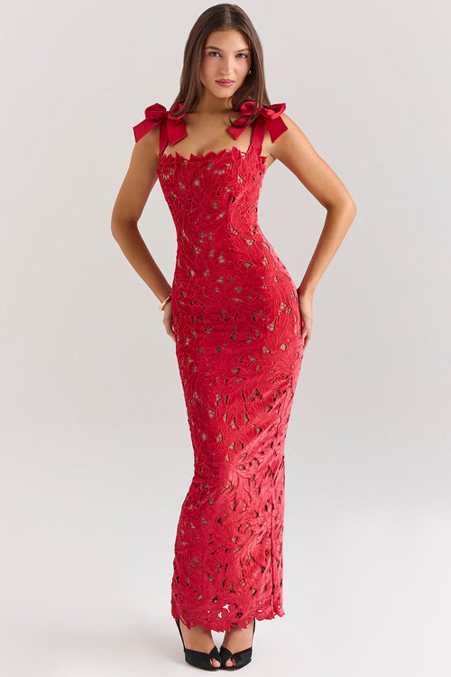 Milena – Maxi Dress in Embroidered Lace