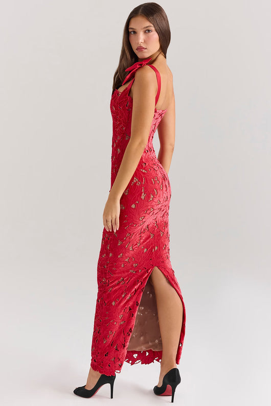 Milena – Maxi Dress in Embroidered Lace